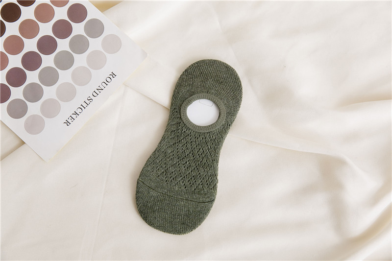 Mesh Silica Gel Antidrop Spring Hollow Ship Socks Invisible Invisible Socks Shallow Mouth Thin Breathable Summer Pure Cotton Socks